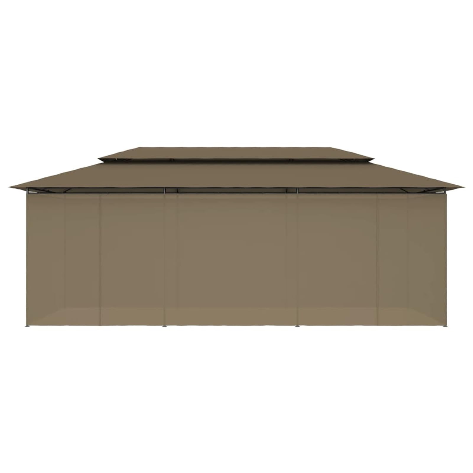 Pawilon z zasłonami, pawilon kempingowy, pawilon ogrodowy, 600 x 298 x 270 cm, kolor taupe, 180 g/m²