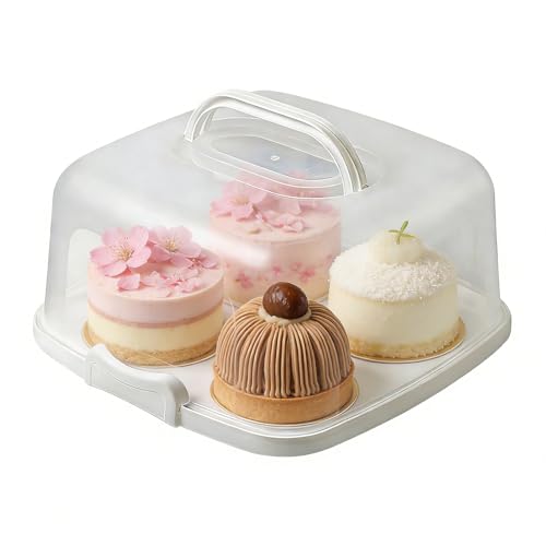 Generico Contenitore Per Torte - Scatola Per Il Trasporto | Contenitore Rotondo Per Torte E Cupcake, 1 Pezzo, Per Viaggi E Campeggio, Riutilizzabile, Trasparente, Contenitre Per Alimenti Per Muffin