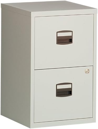Bisley Steel 2 Drawer Filing Cabinet - Grey