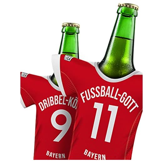 myfanshirt Camisetas para el hogar Munich FC Bayern Camiseta Home Supporters Oficial Hombres Neopreno Enfriador de Bebidas Enfriador de Cerveza Fan-Edition by SPDET