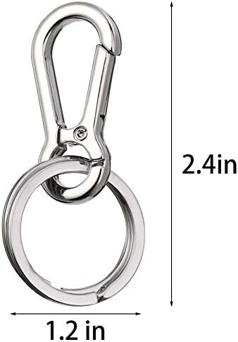 faddy-1 Metal Keyring Keychain, 4 Pieces Metal Carabiner Clip Keyring Key Holder Keychains Lobster Clasps Swivel Clips Key Chain for Men Women