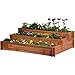 dobar® 58180FSC Hochbeet Peru Blumenbeet Dreistufig | Kräuterbeet Massivholz Stecksystem | Große Blumentreppe inkl. Pflanzvlies | Pflanztreppe 3 Ebenen | 110 x 88 x 36 cm | Braun