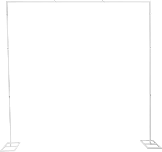 Wedding Arch Backdrop Stand Square Arch Frame Detachable Decorative Balloon Arch,Wedding, Birthday, Party, Anniversary, Graduation Decoration (White)