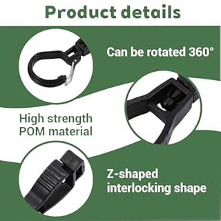 Nogeqi 4 Pcs Glove Clip, Work Safety Glove Holder Clip, Construction Accessories for Work Gloves Holder Helmets Hanger Clamp(Black)