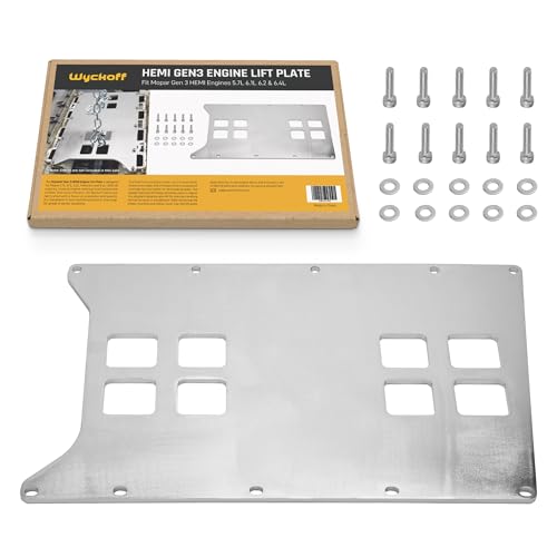 Wyckoff Engine Lift Plate, Gen 3 Hemi Engine Removal Tool 5.7 6.1 6.2 6.4 V8, Heavy-Duty Hoist Stand & Low Clearance Design