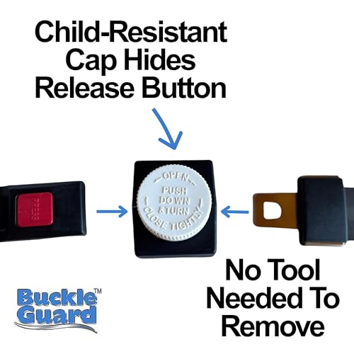 Buckle Guard Seat Belt Button Cover Deters Children and Disabled Adults from Unbuckling Seatbelt Buckles in Buses & Commercial Vans, No "Key" Needed to Open Device, for 2-Point Lap Belts (Black) - Thumbnail 3