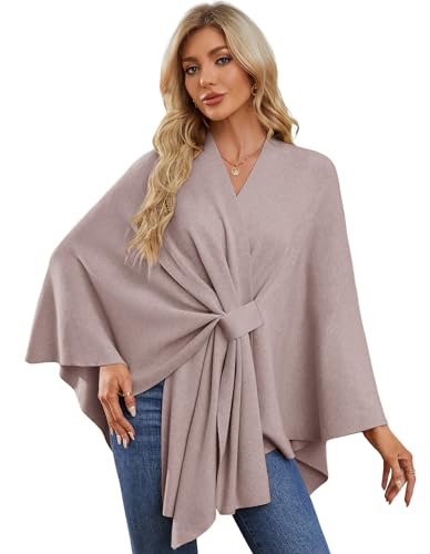 Poncho de punto para mujer capa abierta con solapa elegante y versátil PULI