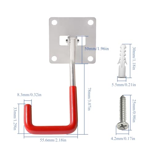 Aumel Garage Hooks 2-Pack, Heavy-Duty Stainless Steel Utility Hooks With Anti-Slip Coating thumb #1