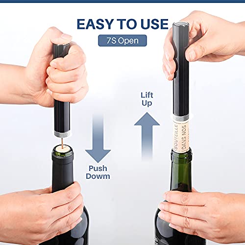 Miniatura 2 de Quntis Sacacorchos Vino Profesional, Abrebotellas Vino Abrebotellas De Presión De Aire Abridor De Vino, Abridor De Acero Inoxidable, Bomba De Botella Regalo Mujer Hombre Para Fiesta-Plateado