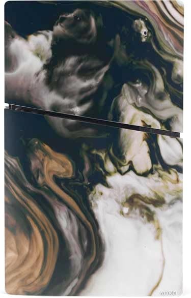 Skinit Decal Gaming Skin Compatible with PS5 Slim Digital Edition Bundle - Copper and Black Marble Ink Design