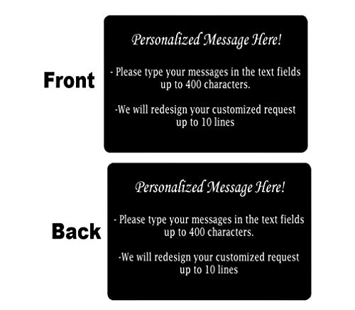 Personalized Message Text Engraved Metal Wallet Card,Wallet Inserts, Love Note, Deployment Card (Custom Quote)2