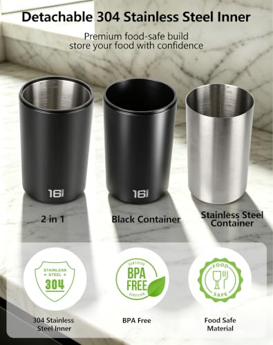 ROTTOGOON Auto Vacuum Coffee Canister, Rechargeable Airtight Coffee Container with 304 Stainless Steel Inner, Scoop, Sealed Coffee Bean Storage Container for Ground Coffee, Tea, Food, 16OZ/ 1.3L — view 6