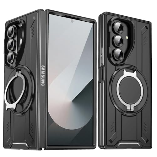 Coque Samsung Galaxy Z Fold 7 silicone rigide noir avec anneau