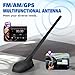 Eightwood FM/AM + GPS Car Combo Antenna, Amplified FM AM Radio Antenna DIN Plug and GPS Antennae SMA Connector for Vehicle Car Truck SUV Radio Stereo Receiver Head Unit GPS Navigation System