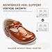 TOZHCITA Classic Brown Leather Mary Jane Shoes for Toddler Girls School Daily Wear T-Strap Ballet Flats