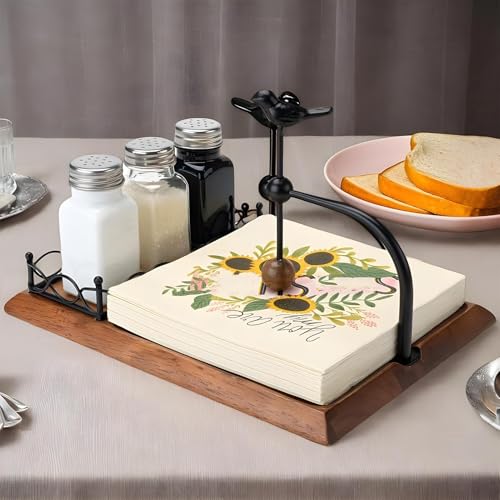 Porte-serviettes en bois pour maison avec moulin à sel oiseau de salon