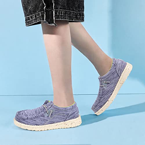 Brooman Kids Loafers Boys Slip On Canvas Shoes Girls School Shoes (12,Blue Grey) #TOP2
