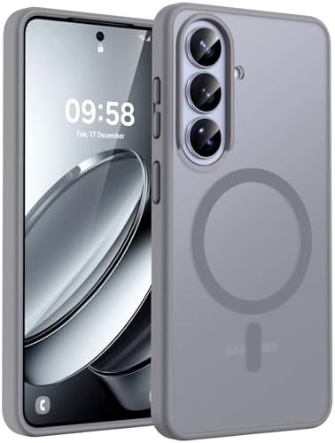 TOCOL Hülle für Samsung Galaxy S26, Kompatibel mit MagSafe, Grau | Eingebauter Magnetring, Vollständiger Kameraschutz, Militärschutz Stoßfest Kratzfest Haltbarkeit, Durchscheinend