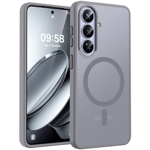 Image of TOCOL for Samsung Galaxy S26 Case, Compatible with Magsafe, Full Camera Protection, Built-in Magnetic Ring, Drop Protection, Translucent Matte Phone Case for S26 6.3 inch (Gray)
