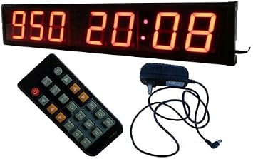4" High Character 7 Digits LED Days Countdown Timer with Hours Minutes Countdown/up Wall Clock Support Days Countdown Plus Regular Clock Function IR Remote Control