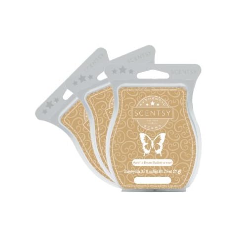 Scentsy, Vanilla Bean Buttercream, Wickless Candle Tart Warmer Wax 3.2 Oz Bar, (3) by Scentsy Fragrance Cover