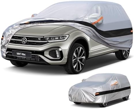 Holthly Autoabdeckung SUV Passend für VW T-ROC Volkswagen T-ROC Cabriolet(2017-2025) 10 Schichten Vollgarage Auto Abdeckplane 100% Wasserdicht Autoplane Outdoor Autogarage.