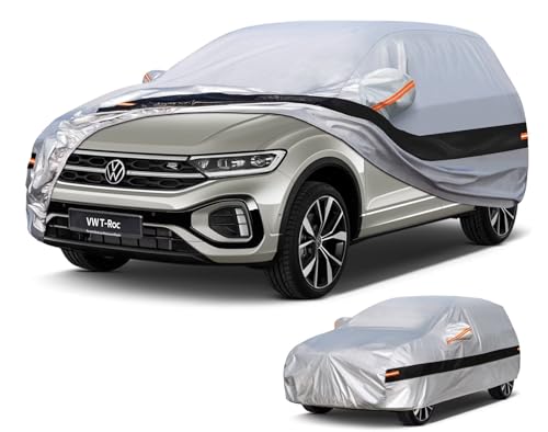 Holthly 10 couches de housse de voiture SUV pour T Roc/Volkswagen T Roc(2017-2025), 100 % housse de voiture étanche, protection UV, anti-vent, anti-poussière.