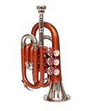 INDIAN MUSICAL INSTRUMENT Pocket Trumpet, BB Pitch, Premium Brass Quality Including Mouthpiece & Car
