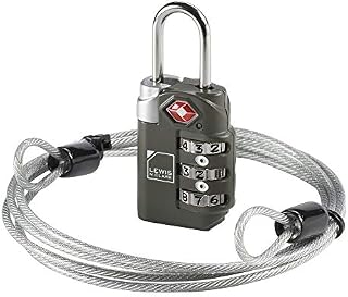 TSA-Accepted Luggage Locks with TravelSentry: 3-Dial Combination Lock + 48in Coated Steel Cable