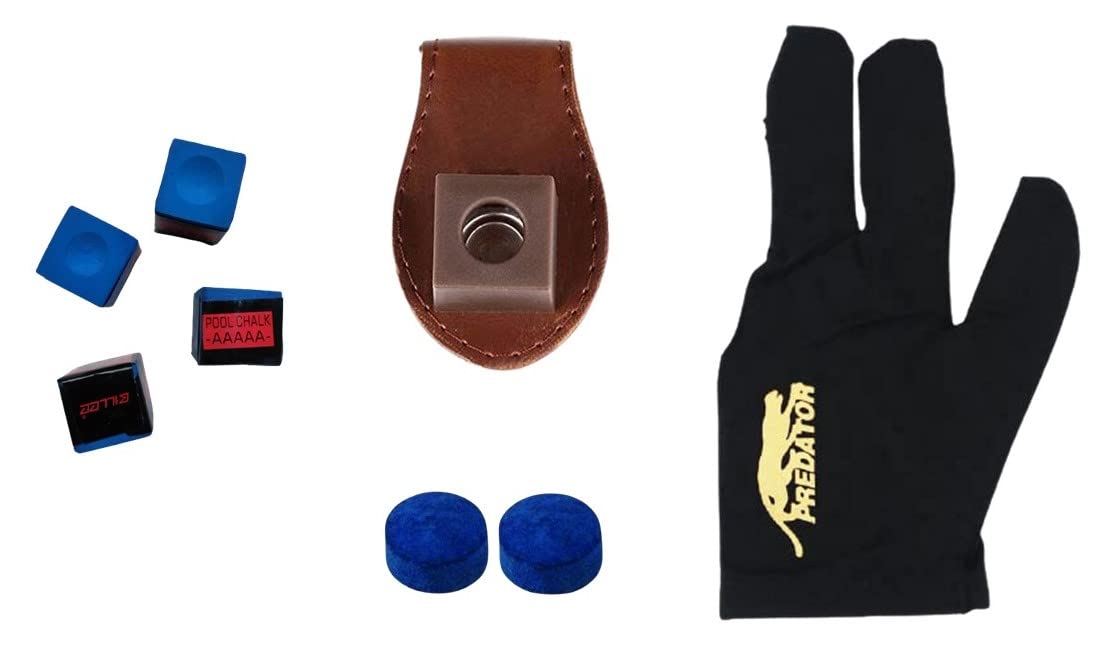 JBB Combo of Snooker and Pool (4-Chalk, 2- Tip, 1- Leather Chalk Holder, 1-Predator Glove) (B09KLLW219) Amazon Price History, Amazon Price Tracker
