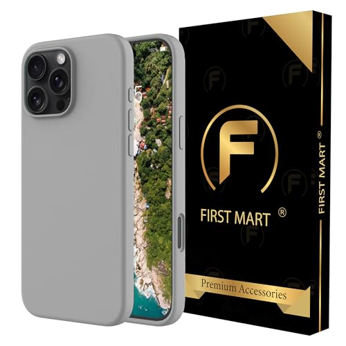 Image of FIRST MART Silicone Back Case for iPhone 16 Pro, Soft-Touch Phone Back Cover for Apple iPhone 16 Pro - Gray