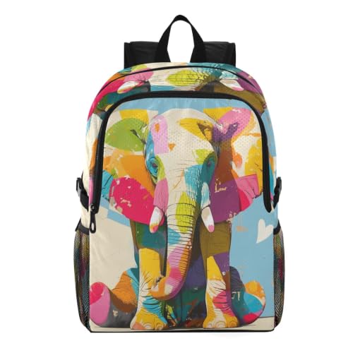 Sac à dos pliable imperméable éléphant coloré pour voyage