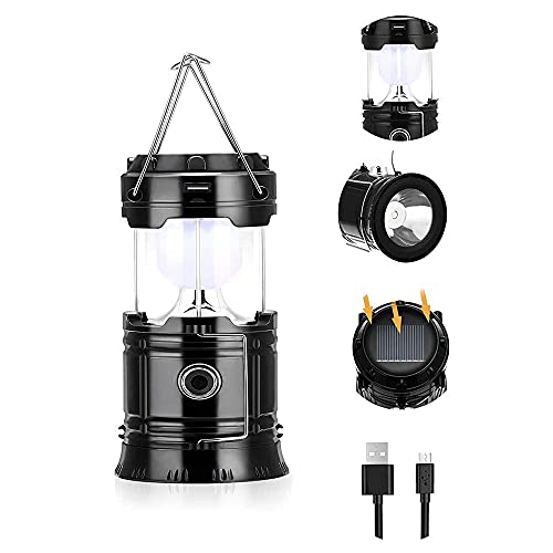 Lampe de poche solaire LED portable étanche pliable USB super lumineuse adaptée pour l'extérieur, randonnée, camping, pêche, panne de courant d'urgence Cover