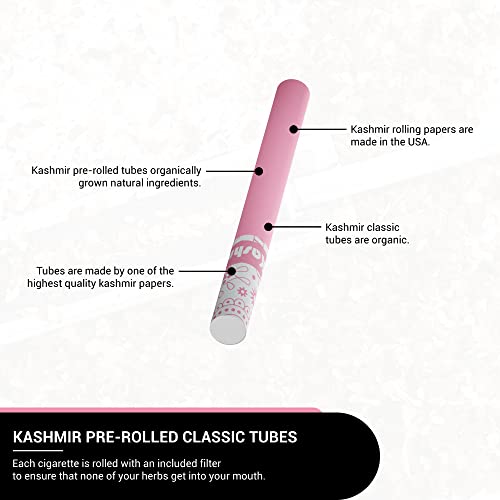 Kashmir Pre-Rolled Classic Tubes Natural Clean And Smooth Taste Highest Quality Papers And A Patent Pending Filter Design - Coral Pack Of 200 #TOP4