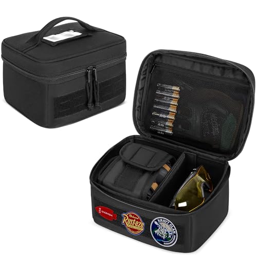 GOBUROS Tragetasche für Ohrenschützer und Brillen zum Schießen, weiche schützende Tragetasche für Ohrenschützer und Schießbrillen, universelle Ohrenschützertasche für Jagdschießen