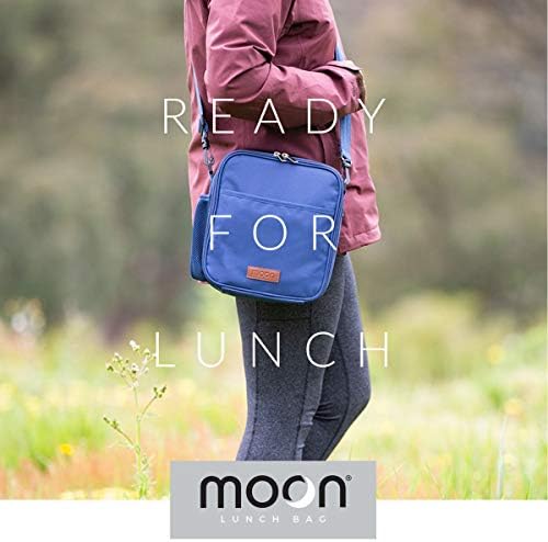Moon Insulated Lunch Bag with Bottle Holder - Cool Bags for Women, Men, Adults and Kids - Thermal Lunch Boxes for Work - Lunch Tote Bag with Shoulder Strap - UK Company (5 Litre, Black)
