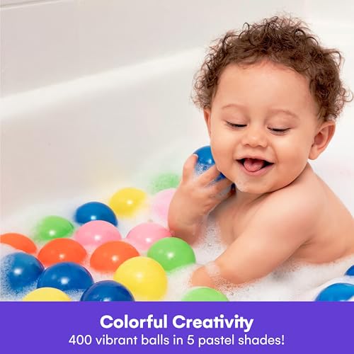 Click N' Play Ball Pit Balls for Kids, 200 Pack - Plastic Refill Balls, Phthalate & BPA Free, Reusable Storage Bag with Zipper, Gift for Toddlers and Kids for Ball Pit, Bright Colors