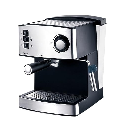 QUSYZD Máquina de Espresso Italiana con espumador de Leche, electrodoméstico de Cocina eléctrico para espumar Leche y Lattes, Color Plata, 220 V.,Silver-220V