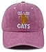 Cat Gifts for Cat Lovers Girls Age 3-10, Cute Just A Girl Who Loves Cats Kids Hat, Adjustable Cotton Cats Decor Toddler Baseball Hat, Funny Birthday Christmas Animal Lover Gifts for Daughter Niece
