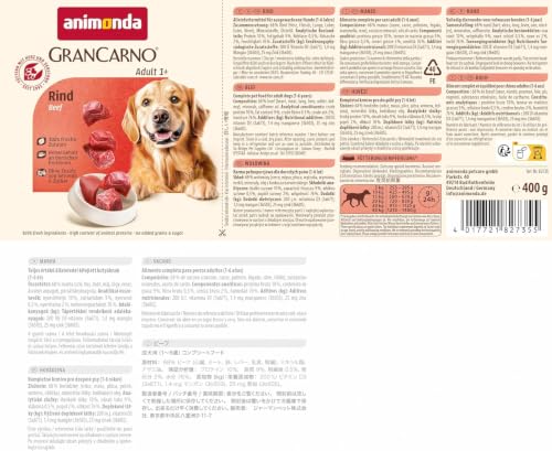 animonda GranCarno Adult Hunde Nassfutter Rind pur (6 x 400 g)