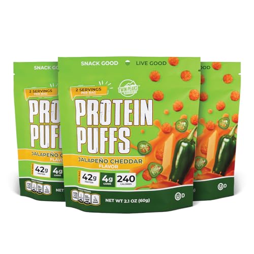 Twin Peaks Low Carb, Keto Friendly Protein Puffs, (Jalapeno Cheddar,