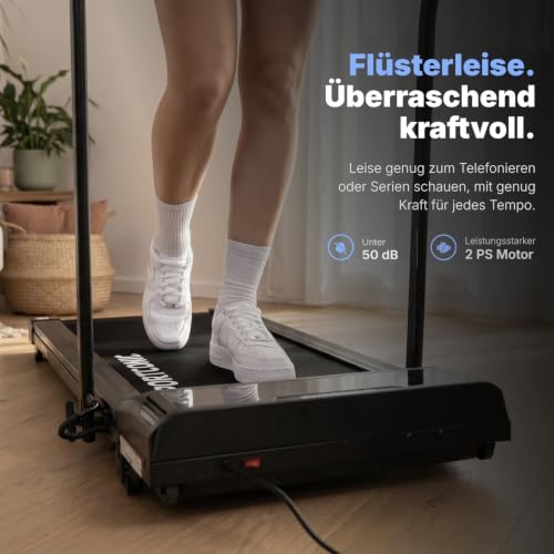 Sportconic Laufband 1–12 km/h – klappbar & elektrisch für Zuhause – leise Nutzung unter dem Schreibtisch – Walking Pad mit Steigung… – Ansicht 6