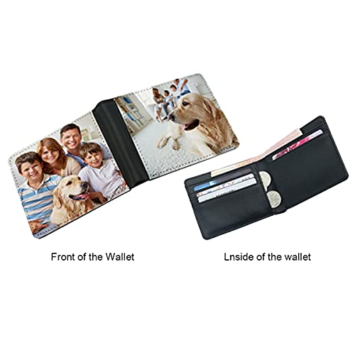 Custom Photo Wallet for Men,PU Leather Personalized Bifold Wallet Customized Card Holder Wallets RFID Blocking Double Sided Print Picture Wallet Father's Day Gift for Dad Son Grandfather4