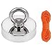 Super Strong Fishing Magnet | 330 lbs Pulling Force Rare Earth Neodymium Magnet with Countersunk Hole and Eyebolt | Diameter 2.36 inch (60mm) with 100 feet Rope | for River and Magnetic Fishing