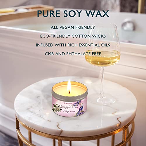 Scented Candles For Women, Vanilla & Lavender Aromatherapy Candles For Relaxation, The Candle Is Called Snuggle Time, All Natural Soy Candles With Lavender Essential Oils, Tin Candle 6Oz #TOP3