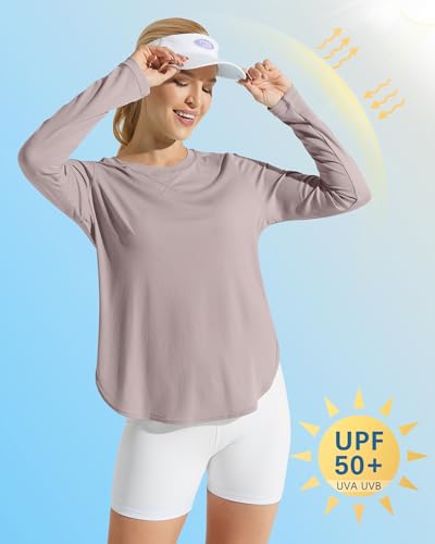 Image of G4Free Lightbreeze Womens UPF 50+ Long Sleeve Workout Tops Quick Dry UV Sun Shirt Running Gym Hiking Yoga Casual Lightweight