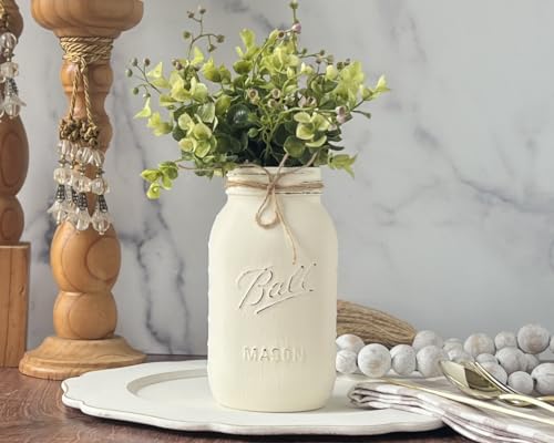 5 Mason Jar Centerpieces with Flowers, Painted Mason Jar Centerpieces for Bridal Shower Centerpieces for Tables, Painted Mason Jars for Bridal Shower Centerpiece, Rustic Bridal Shower Centerpieces