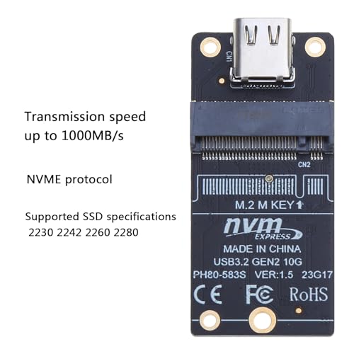 Adaptador Caja Externa M.2 NVMe SSD USB 3.1 Tipo C miniatura 3