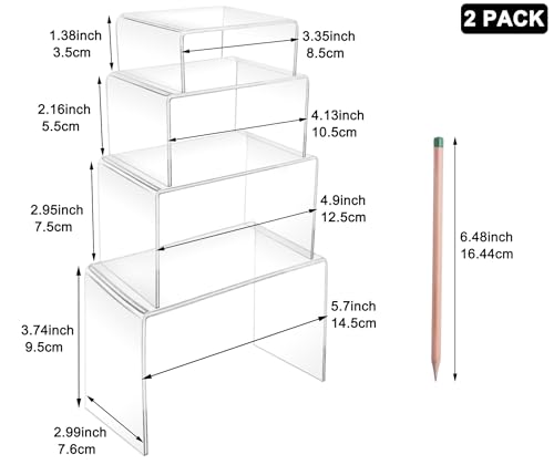 Cerpourt 8Pcs Acrylic Display Risers(6