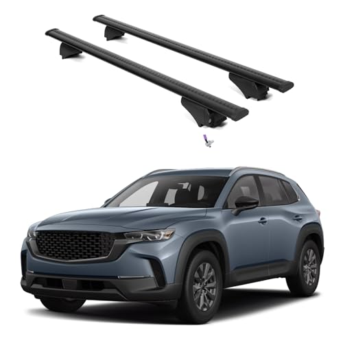 ERKUL Roof Rack Cross Bars for Mazda CX-50 CX50 2023-2026 | Aluminum Crossbars with Anti Theft Lock for Rooftop | Compatible with Flush Rails - Black